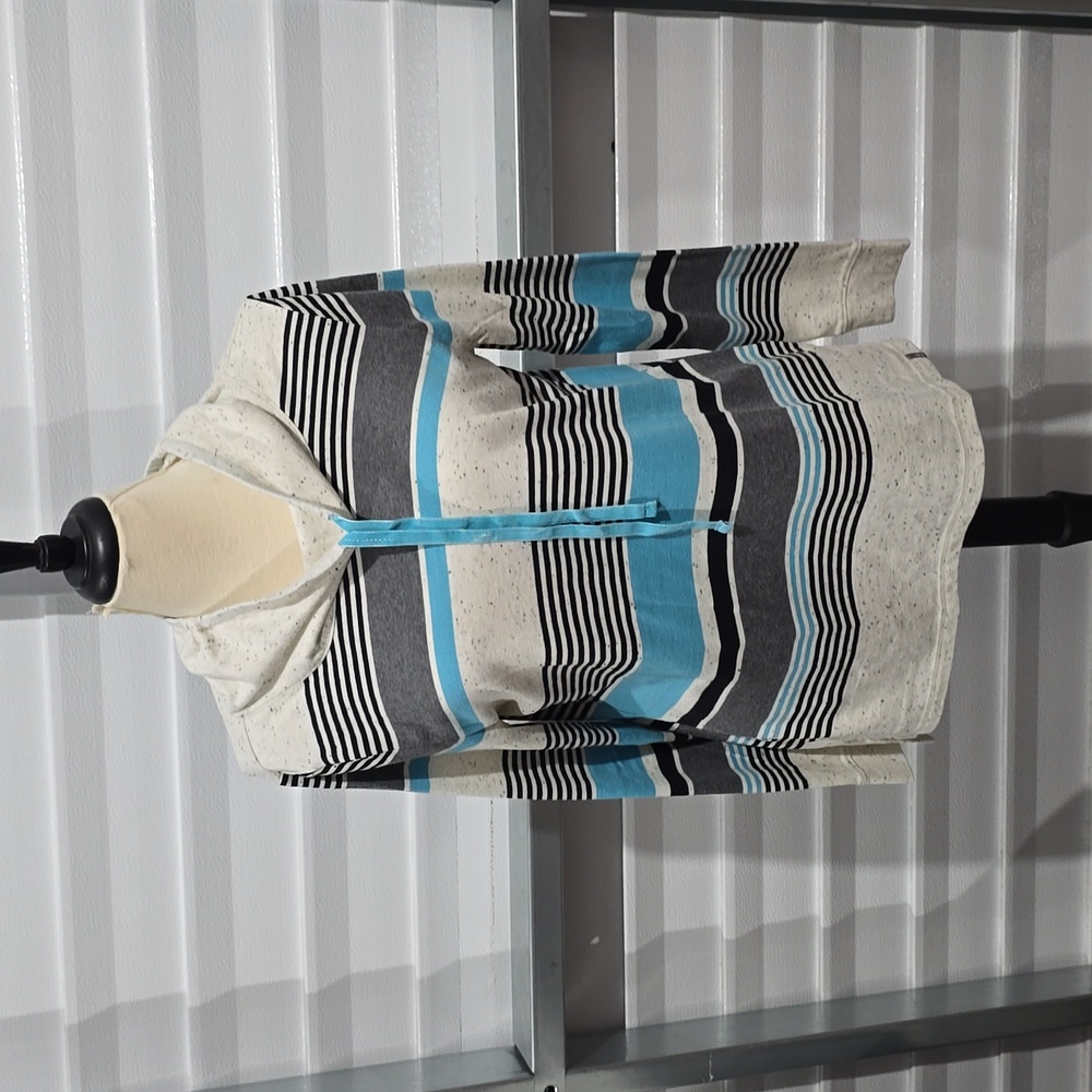 T By Talbots Drawstring Funnel Neck  Long Sleeve Top‎ Striped Knit Size Large